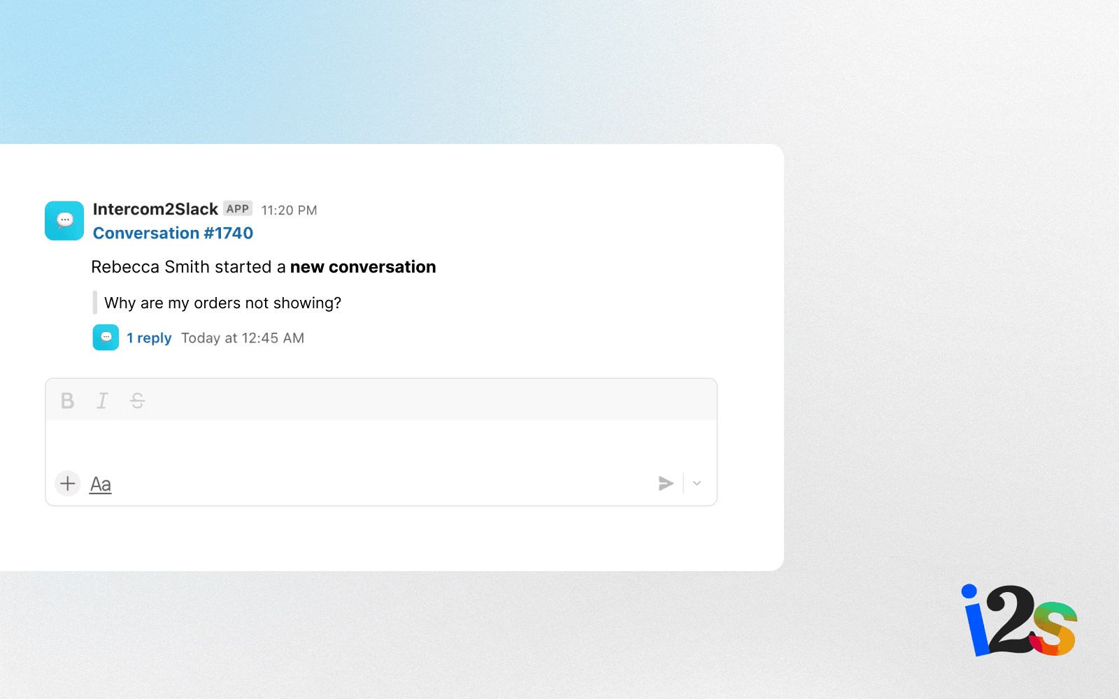 Intercom2Slack — integration interface